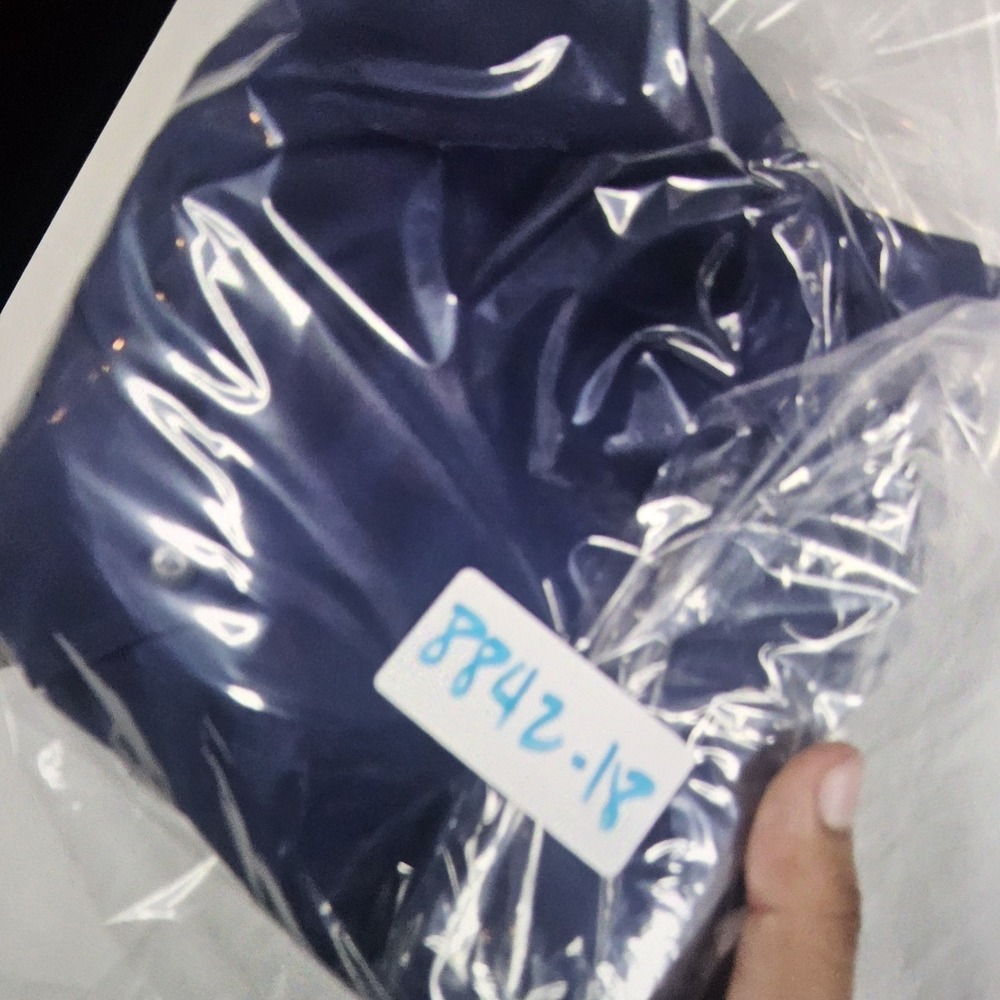 Angelo Litrico Vintage Blue Polo Shirt XL Banded Bottom Silk Feel Retro Bomber - Picture 10 of 10